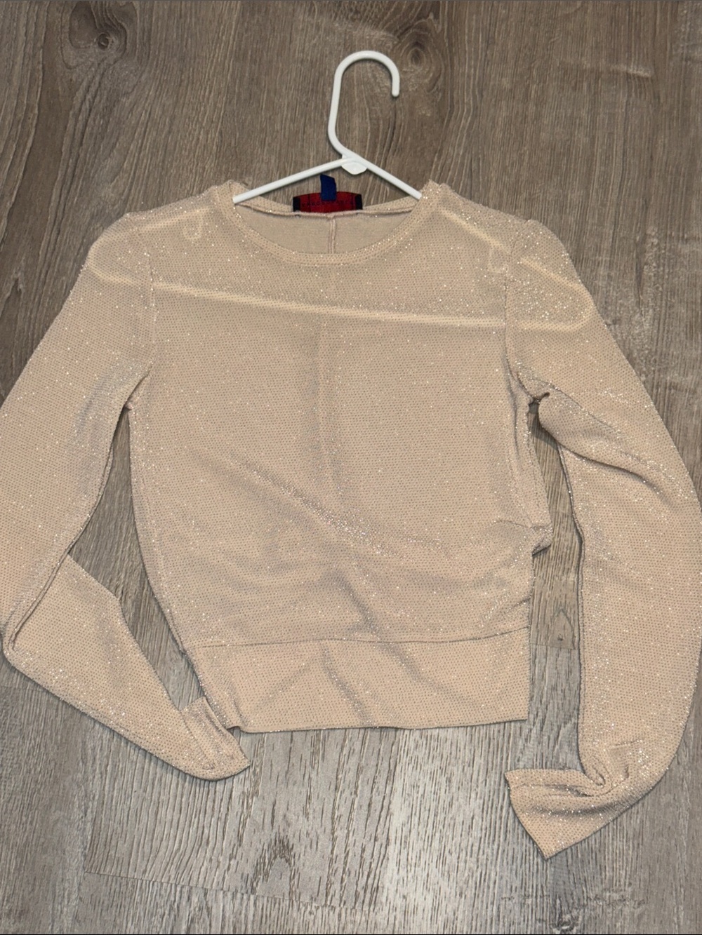 Aeropostale Sparkle Knit Long Sleeve Top - Beige
